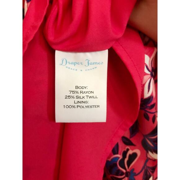 Draper James Francie Floral Cold Shoulder Dress Raspberry Red - Size 4 - Picture 6 of 10